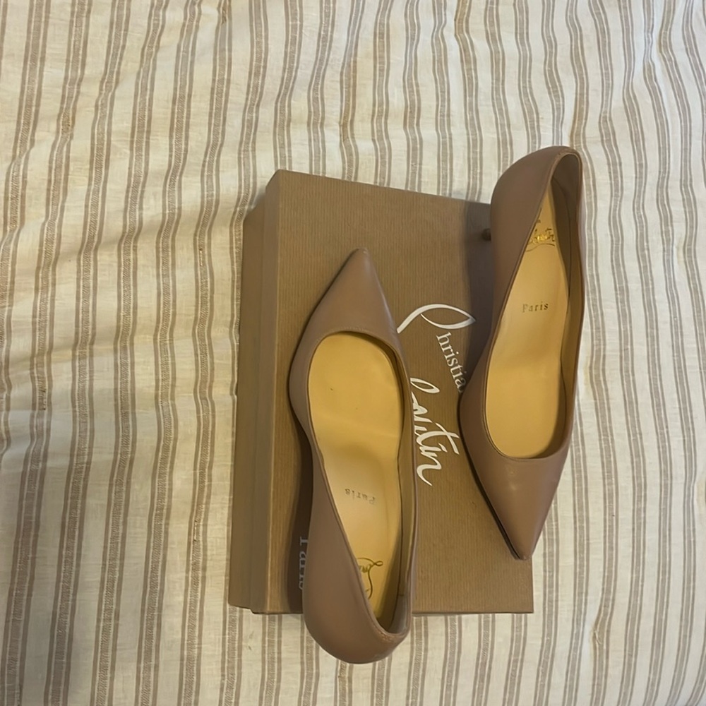 Christian Louboutin Kate NAPPA 55 Nude Heels